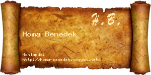 Homa Benedek névjegykártya