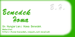 benedek homa business card
